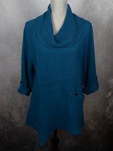 Load image into Gallery viewer, Feather Waffle Cowl Neck Tunic