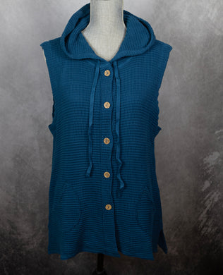 Feather Waffle Hooded Vest