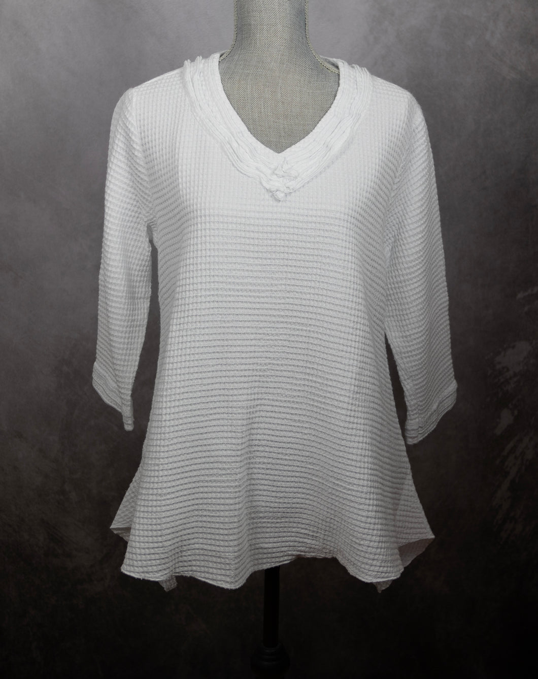 Feather Waffle V-Neck Tunic