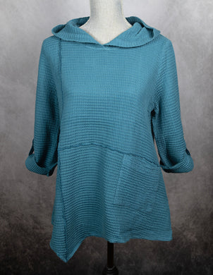 Feather Waffle Hooded Pullover